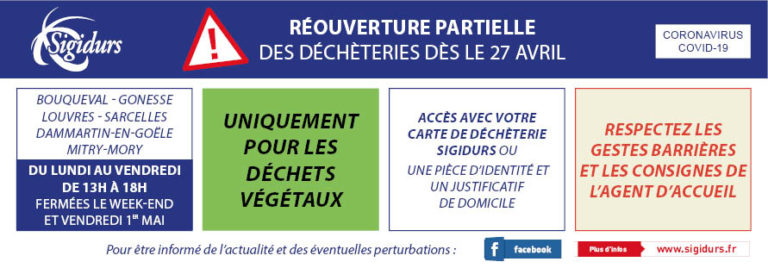 Réouverture partielle des déchèteries dès le 27 avril 2020