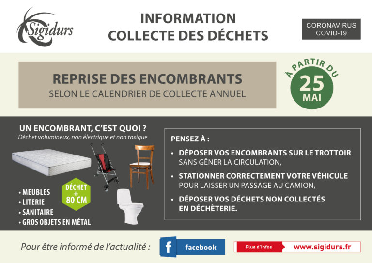 Reprise des collectes des encombrants et des déchets végétaux