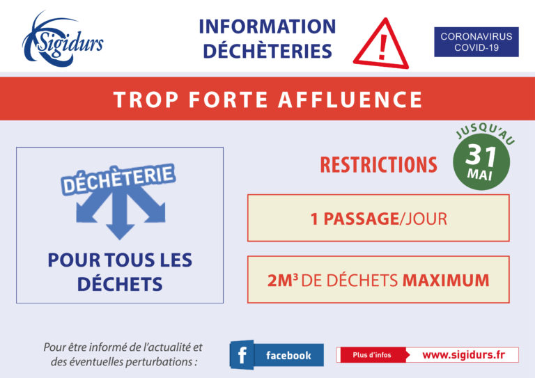 Mesures face à la trop forte affluence en déchèteries