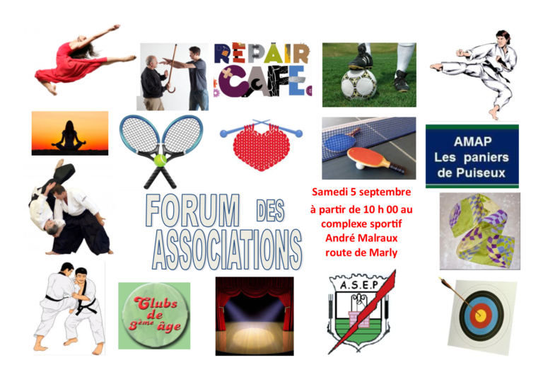 Préparez vous pour le Forum des Associations le Samedi 5 Septembre 2020
