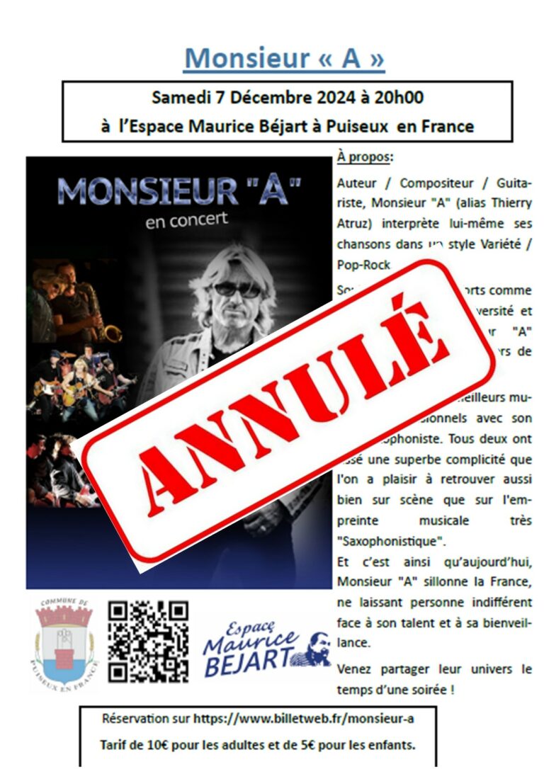 Annulation du concert de « Monsieur A »