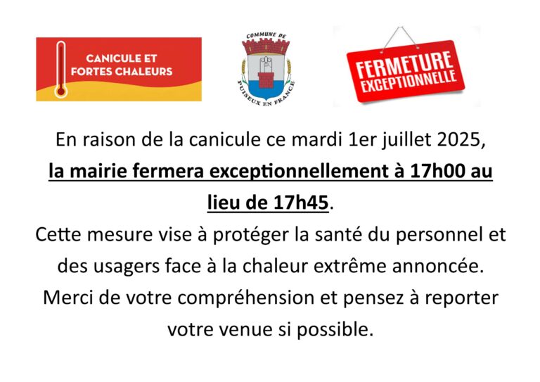 Fermeture anticipée Mairie et Déchèteries du Sigidurs
