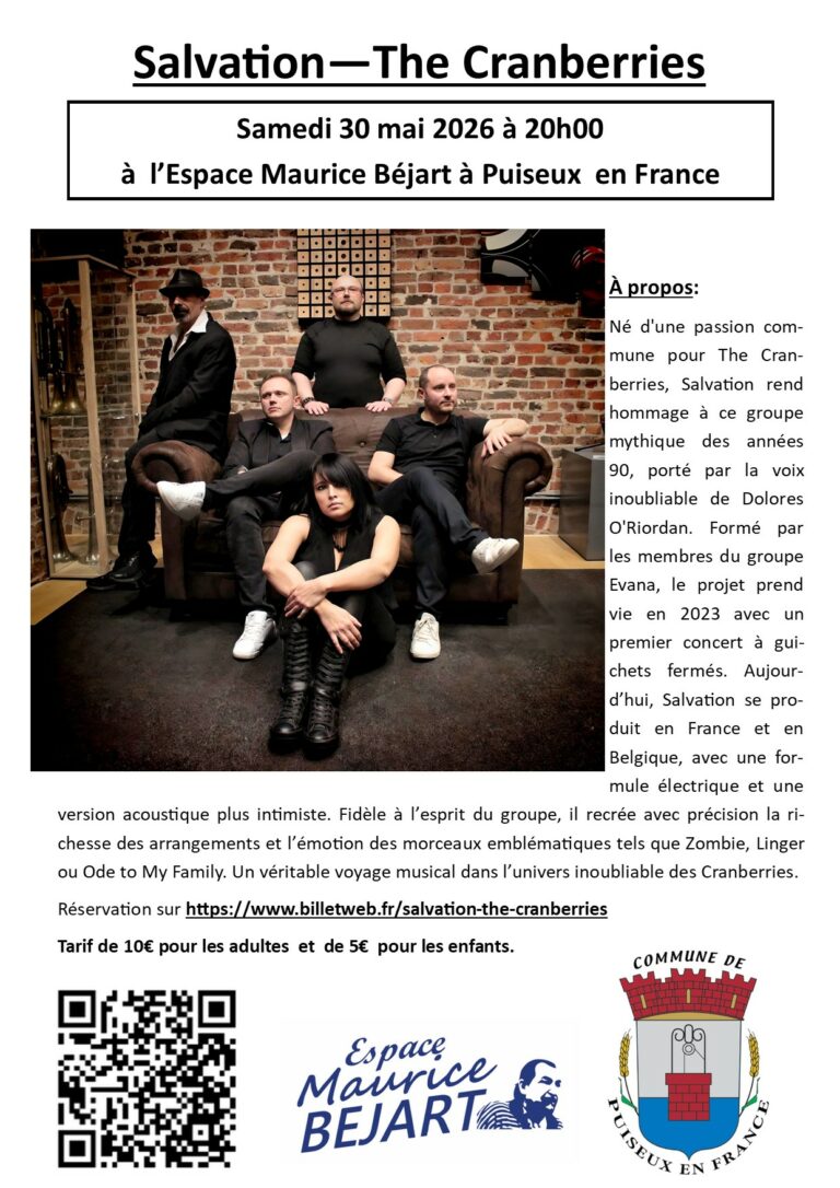 Concert « Salvation – The Cranberries » le samedi 30 mai 2026, clôture de la saison culturelle