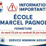 Information importante – Écoles de Puiseux-en-France – Fermeture École Marcel Pagnol