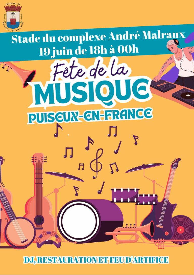 Fête de la Musique et feu d’artifice le vendredi 19 juin à Puiseux-en-France